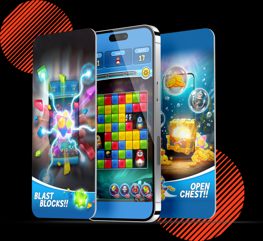 Shark Blast app screens