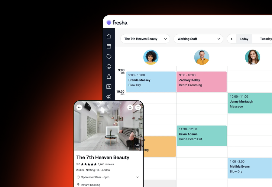 Fresha app screens