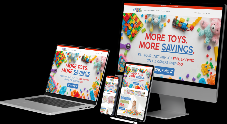 Kiddie Treasures website screens